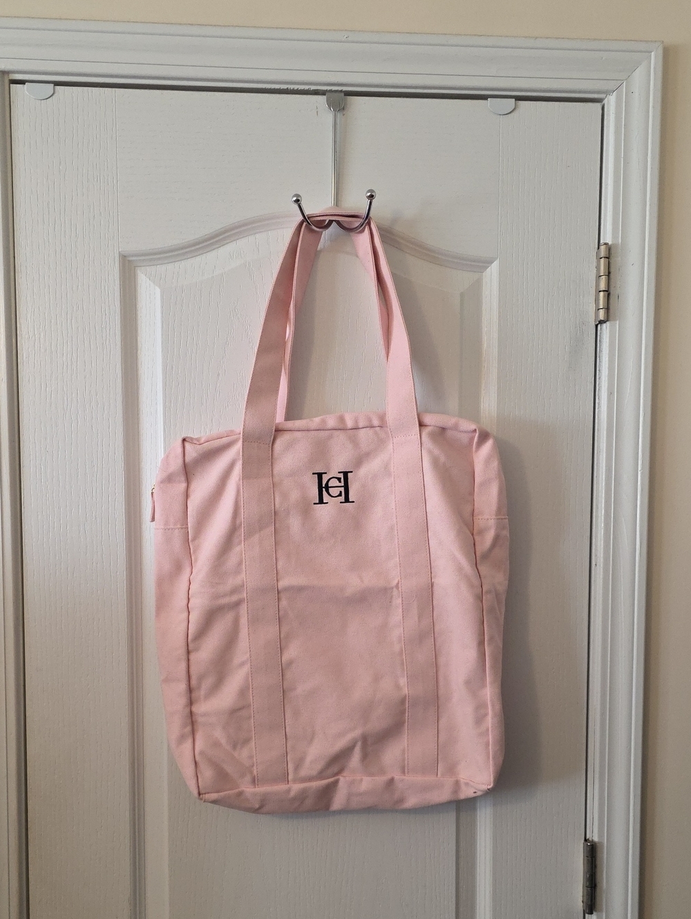 Carolina Herrera Monogram Canvas Tote Bag in Light Pink